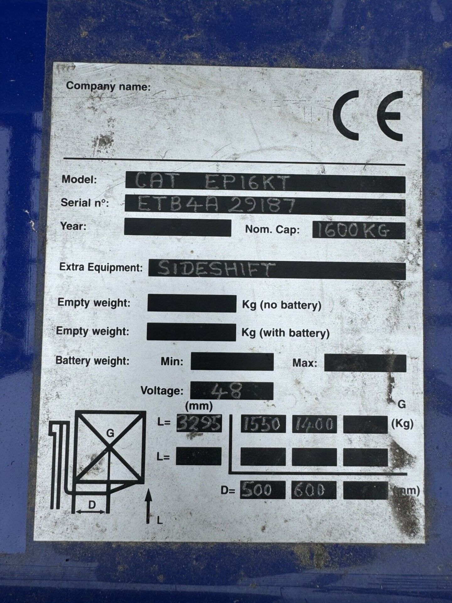 CATERPILLAR, 1.6 Tonne Electric Forklift Truck - Container Spec - Image 4 of 5