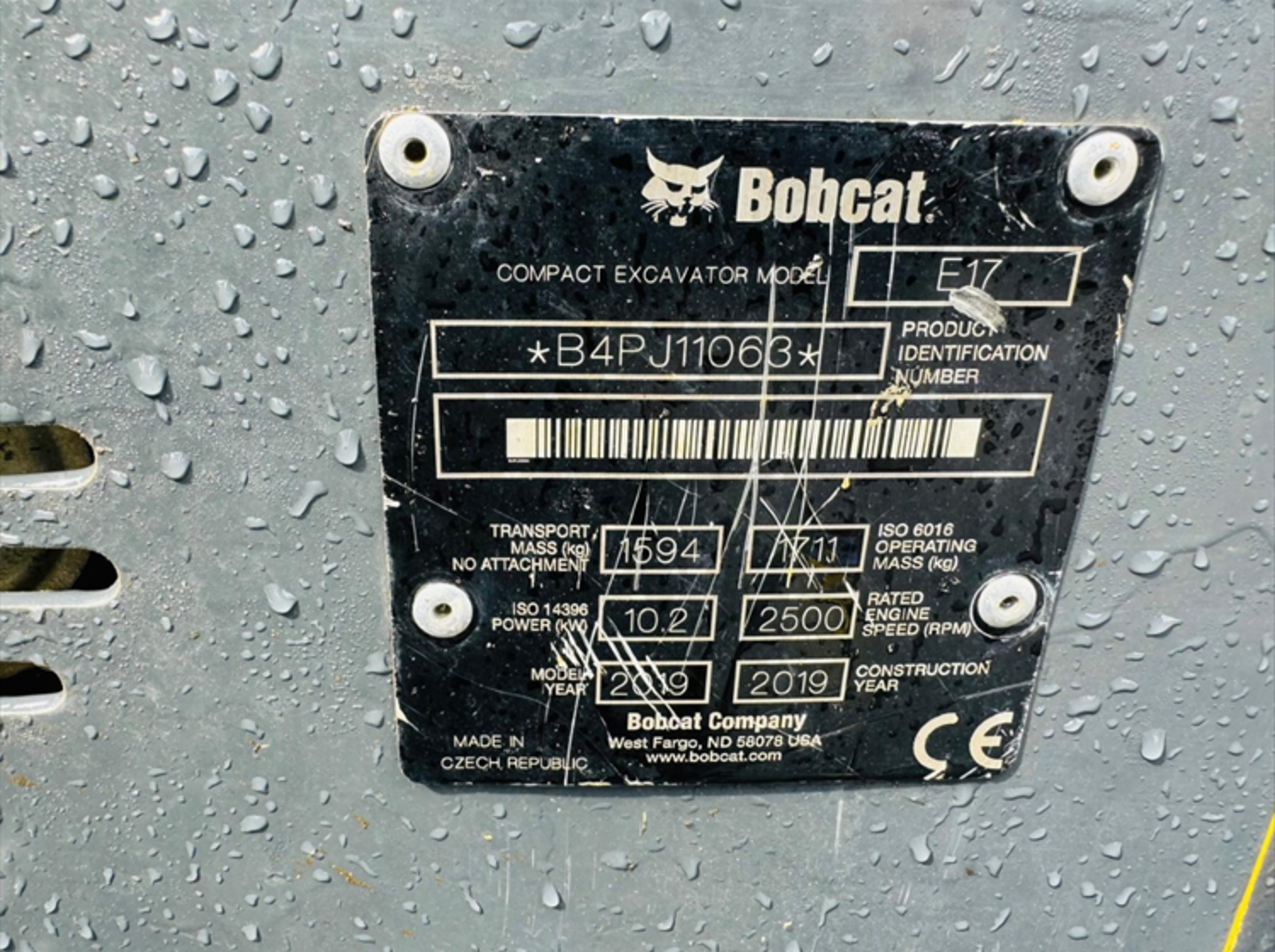 2019, BOBCAT E17 EXCAVATOR - (2032 hours) - Image 2 of 13
