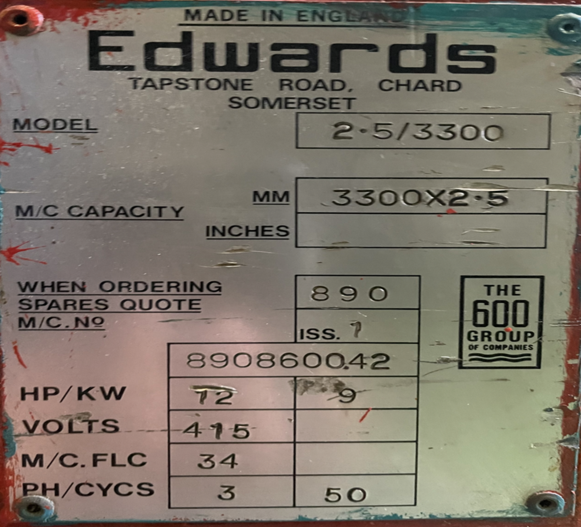 Edwards guillotine - Model number: 2.5/3300 - Image 3 of 3