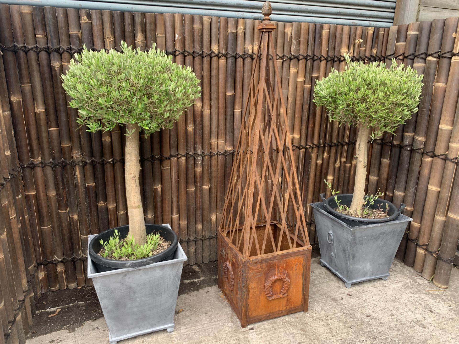 1 X Large Metal Ornate Rusty Obelisk Planter (185cm X 45cm X 45cm) - Image 3 of 3