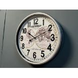 New Boxed Large Vintage Coltons Map Of The World Wall Clock