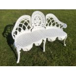 Metal Ornate Garden Bench In White