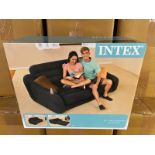 New Boxed Intex Blow Up Sofa Bed With Cup Holders