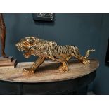 New Boxed Gold Resin Tiger Statue
