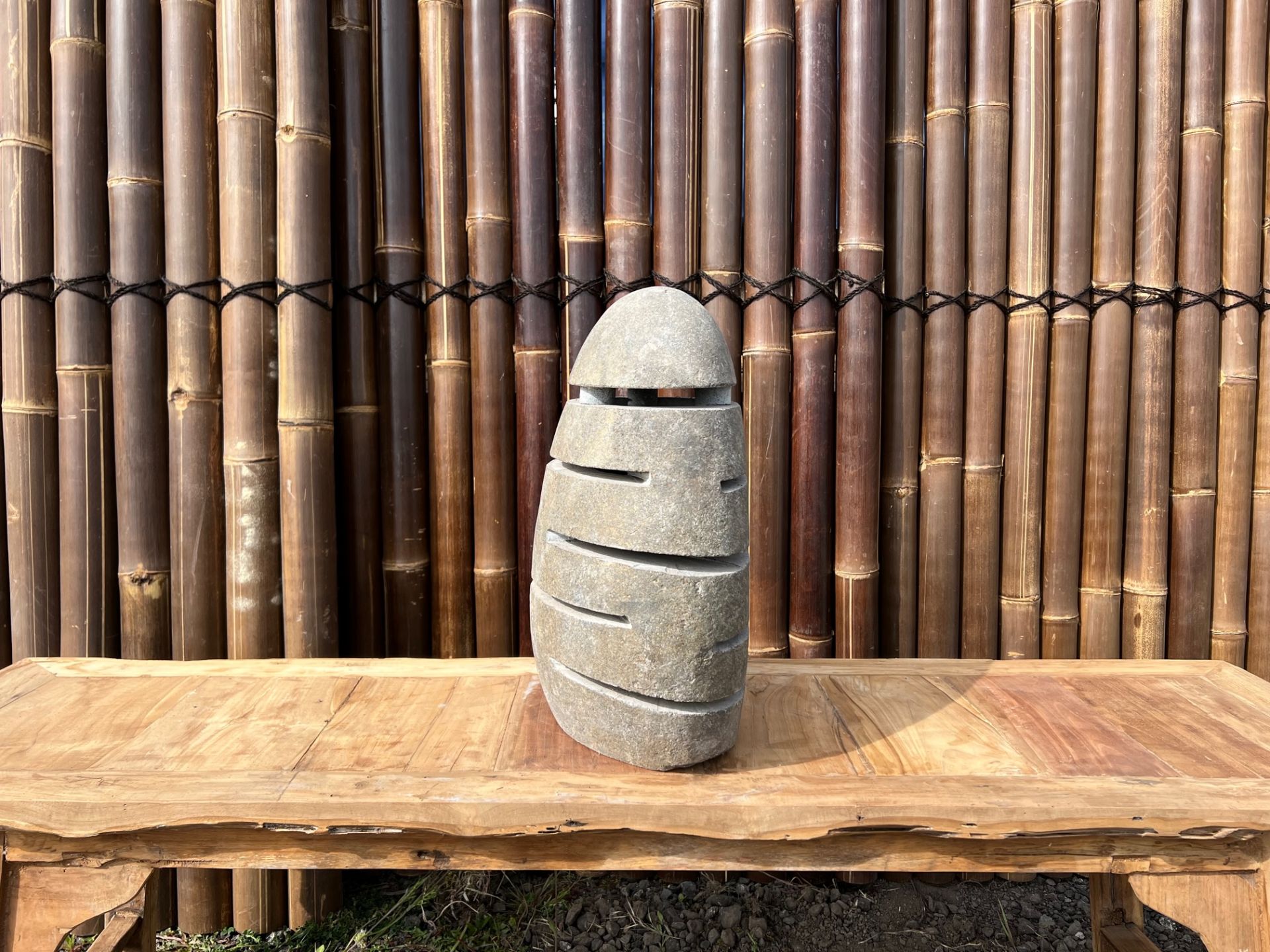 Crated Heavy Stone Outdoor Lantern (Please Note Each Is Individually Made Therefore Every One Is Dif - Image 2 of 4
