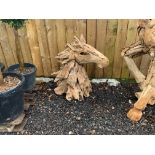 Large Heavy Hand Made Teak Driftwood Horse Head