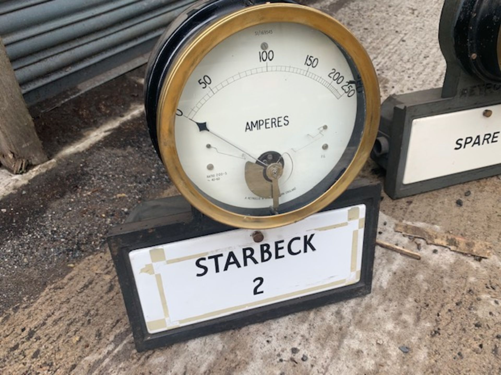 Vintage Revrone Cast Iron Power Station Starbeck 2 Meter With Enamel Box And Brass Gauge Meter