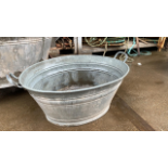 Large Antique Zinc Oval Bathtub Planter Approx 90cm-100cm