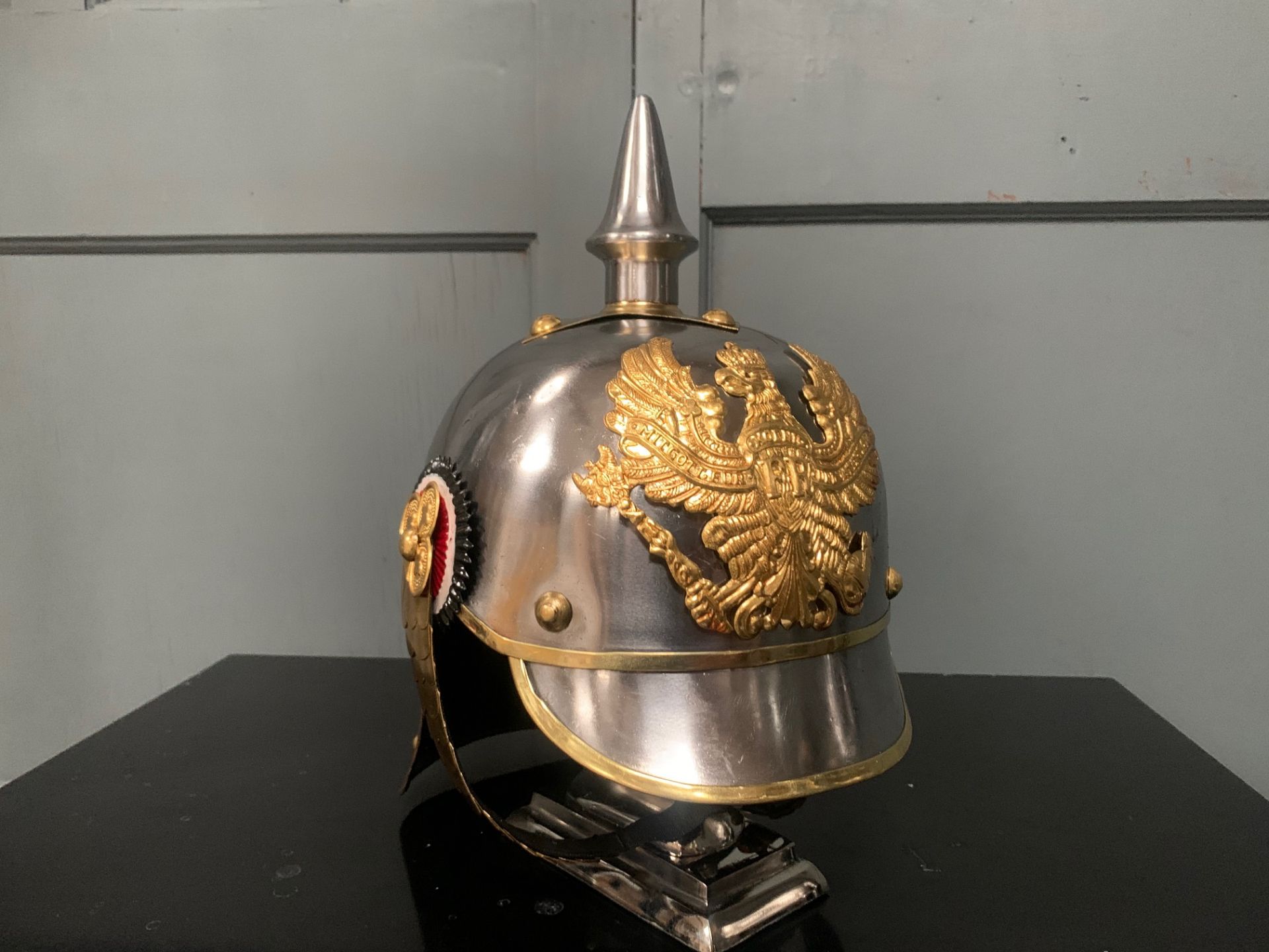 Heavily Decorated Steel And Brass Knights Helmet - Image 2 of 2