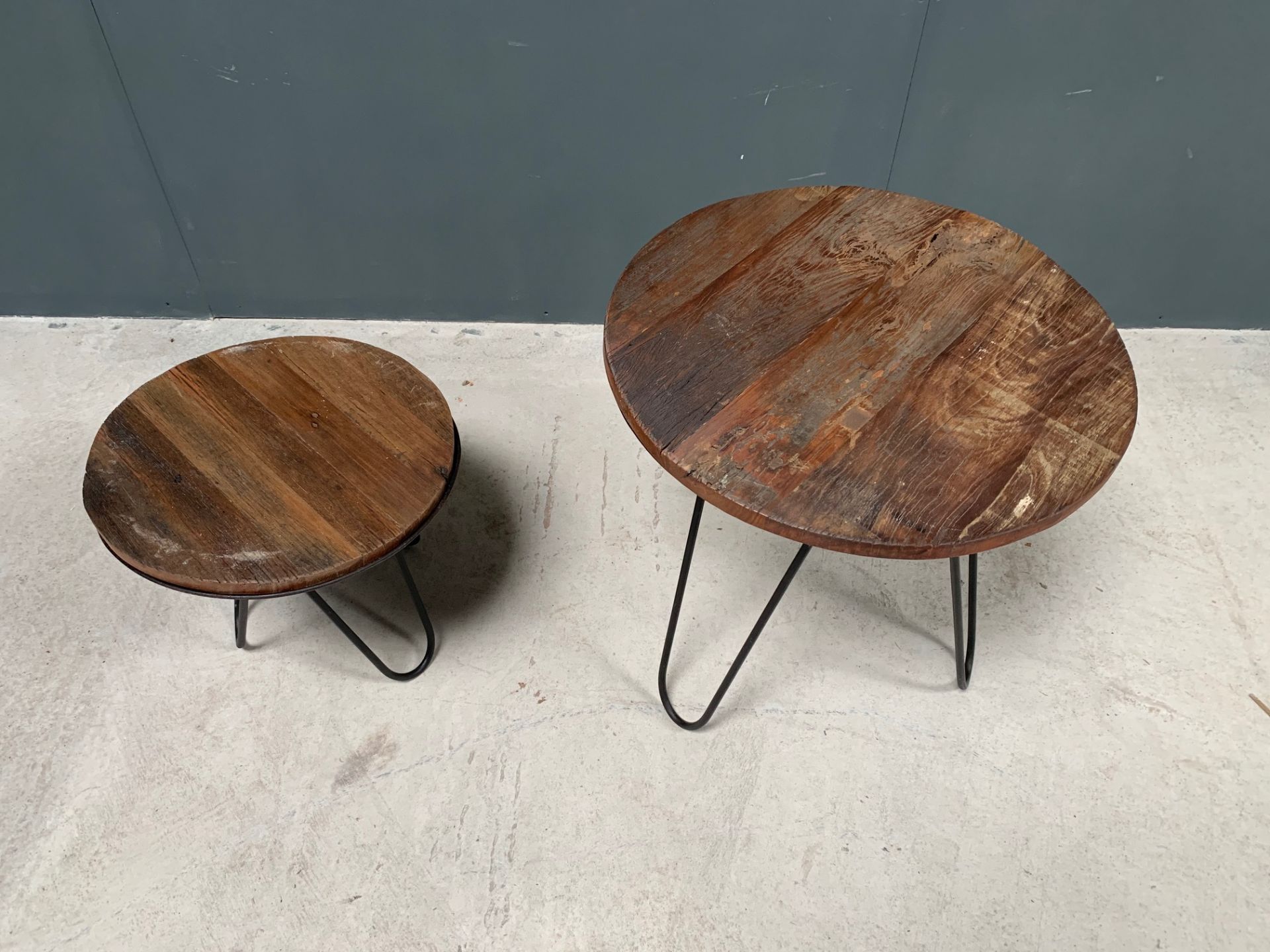 Brand New Boxed Pair Of Indian Tagari Side Tables In A Rustic Finish - Image 2 of 3
