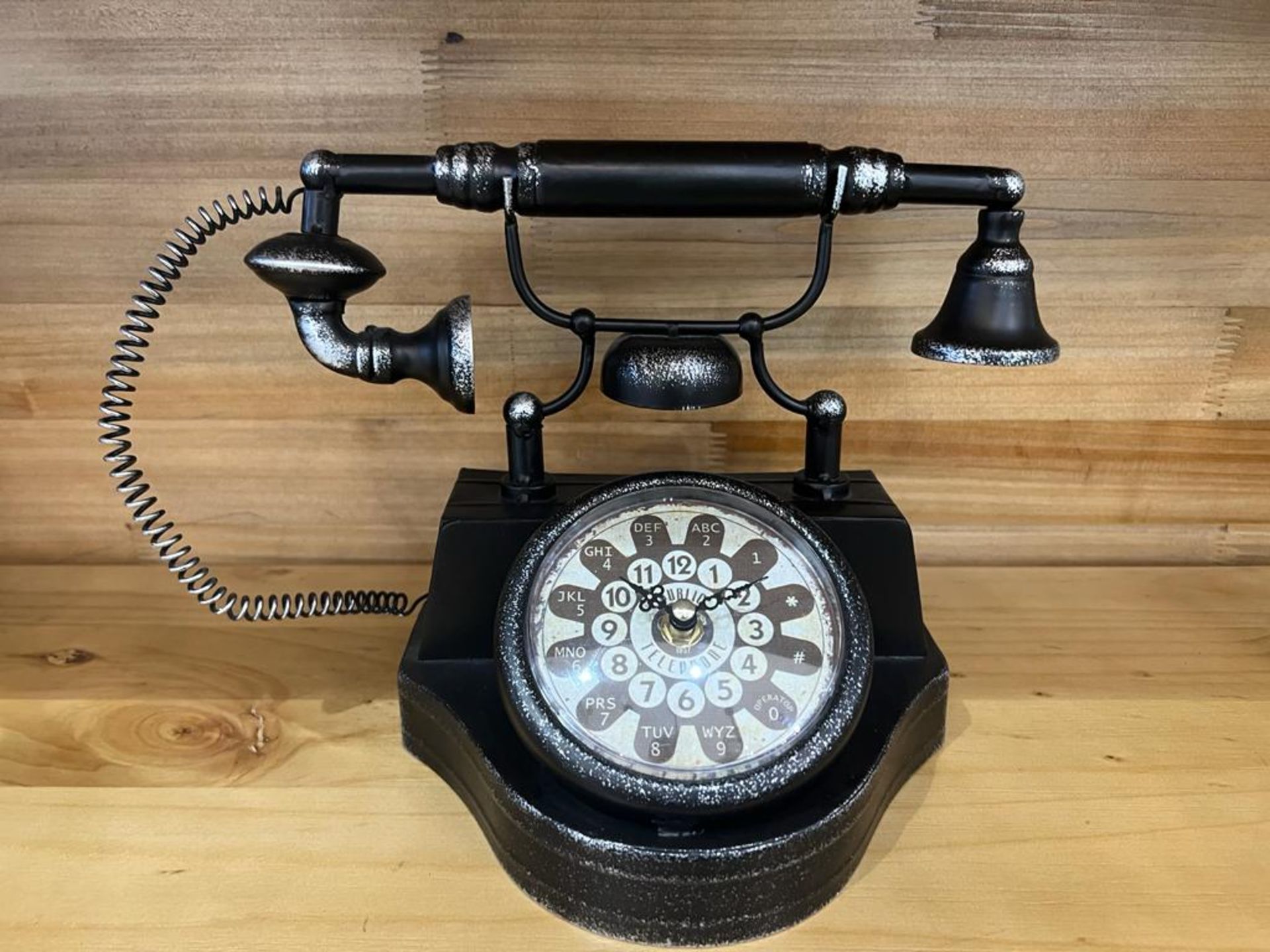 New Boxed Vintage Industrial Style Telephone Clock