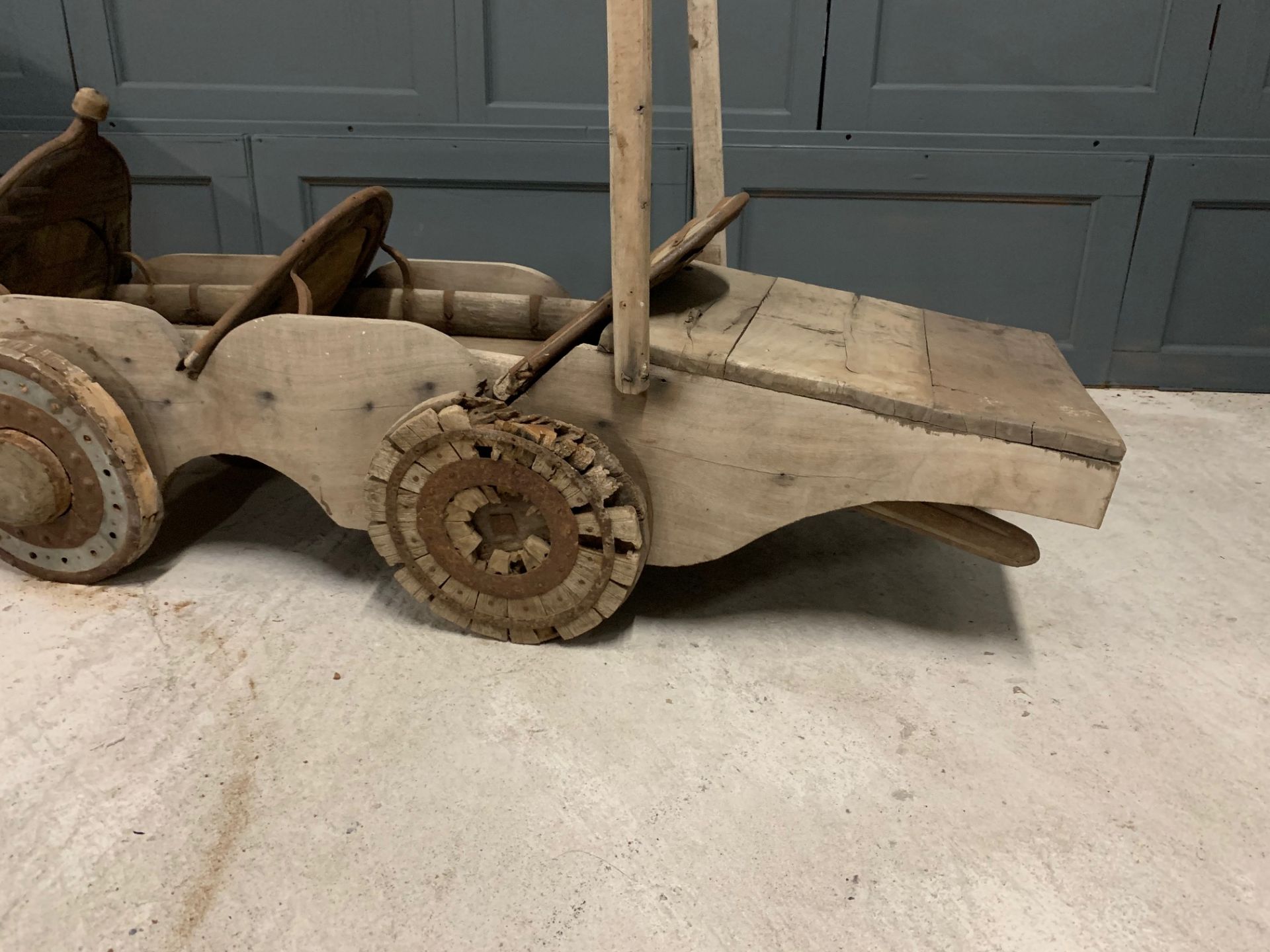 Antique Wooden Indian Childs Go Cart - Image 4 of 6
