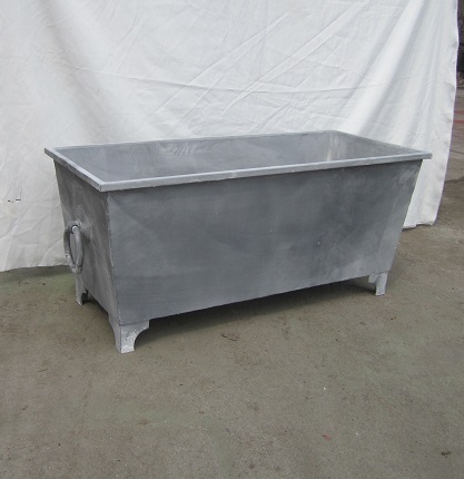 Huge 1.2M Long Steel Planter On Legs With Side Handles In Lead Finish