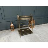 New Boxed Large Drinks Tray And Side Table In A Brass Finish (Approx 70cm)