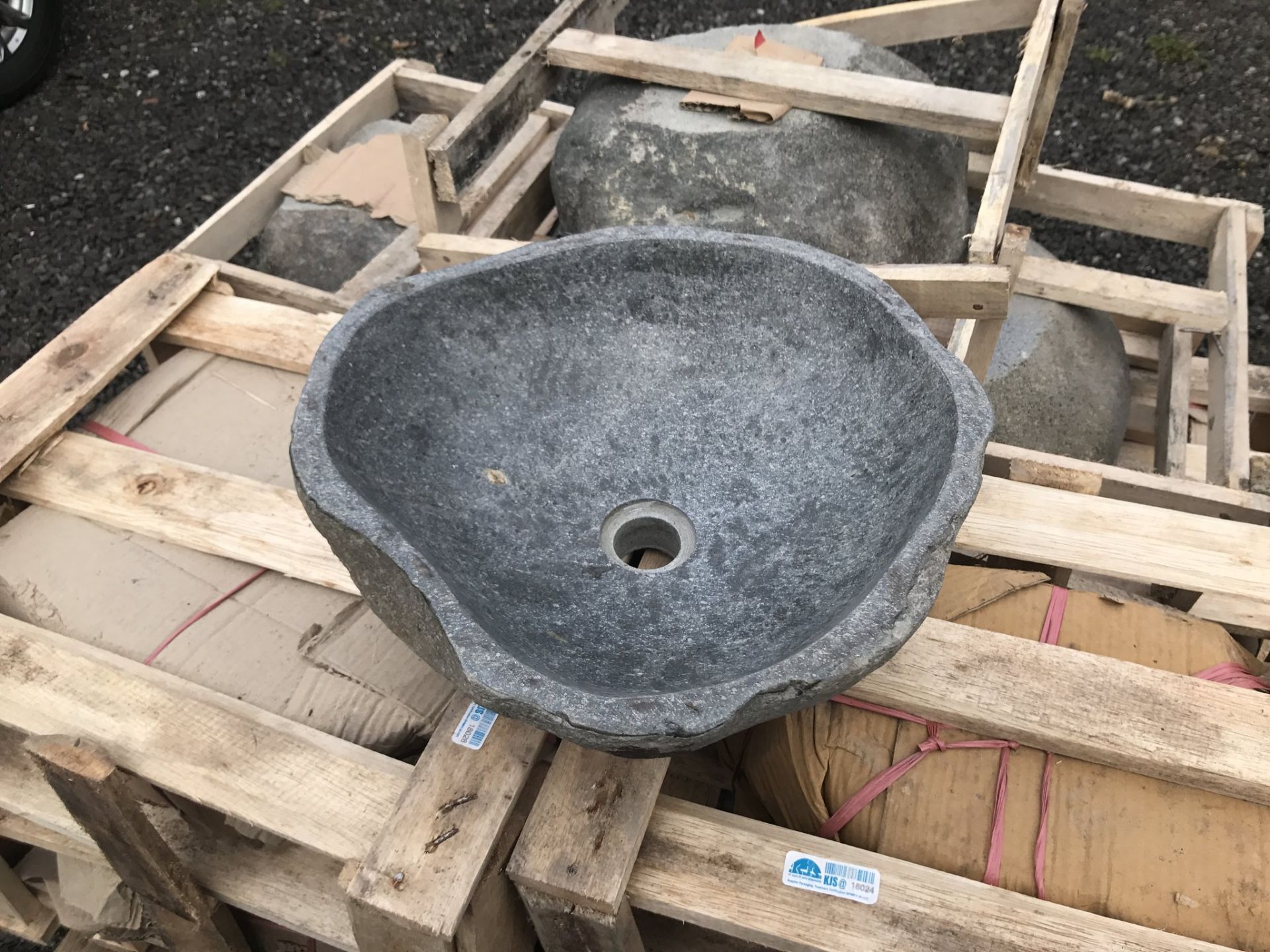 Heavy Original Carved And Polished Basalt Riverstone Sink Approx 40-50cm