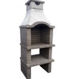 Contemporary New/ Pallet And Banded Grey Outdoor Brick Bbq And Chimney