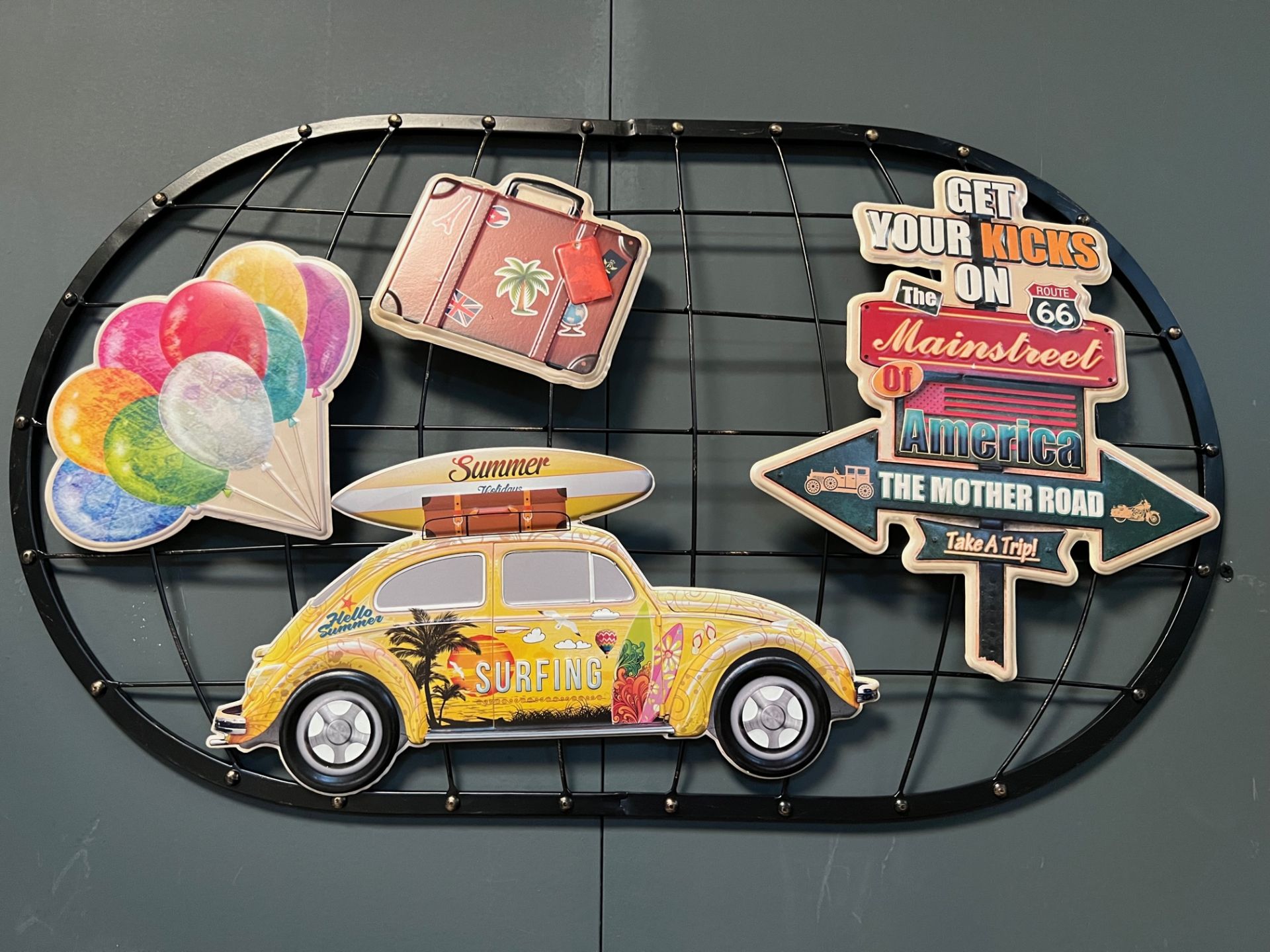 Large Metal America Route 66 Summer Wall Art Decoration (Approx 75cm X 45cm)