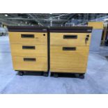 Project Mobile Wooden Drawer Storage Units x2