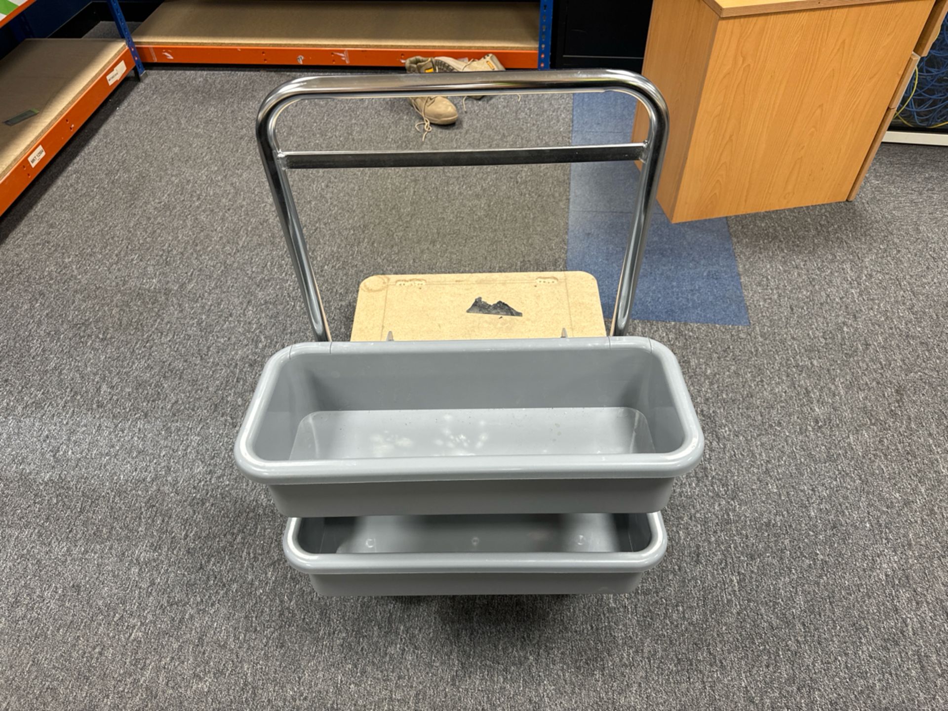 Wooden Trolley With Plastic Boxes - Image 3 of 5