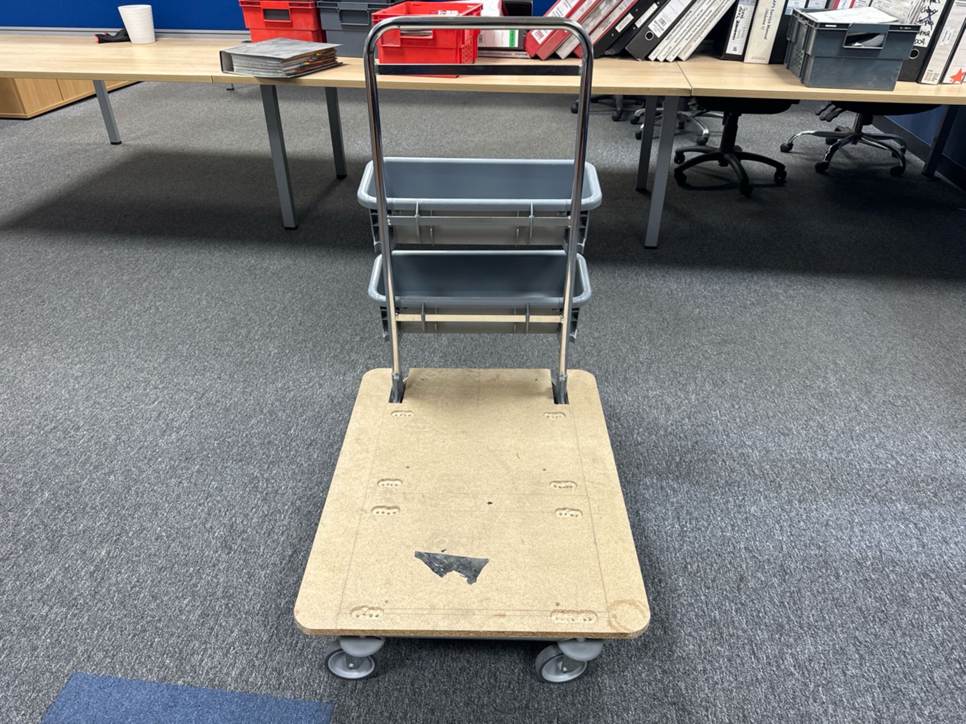 Wooden Trolley With Plastic Boxes - Image 2 of 5