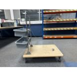 Wooden Trolley With Plastic Boxes