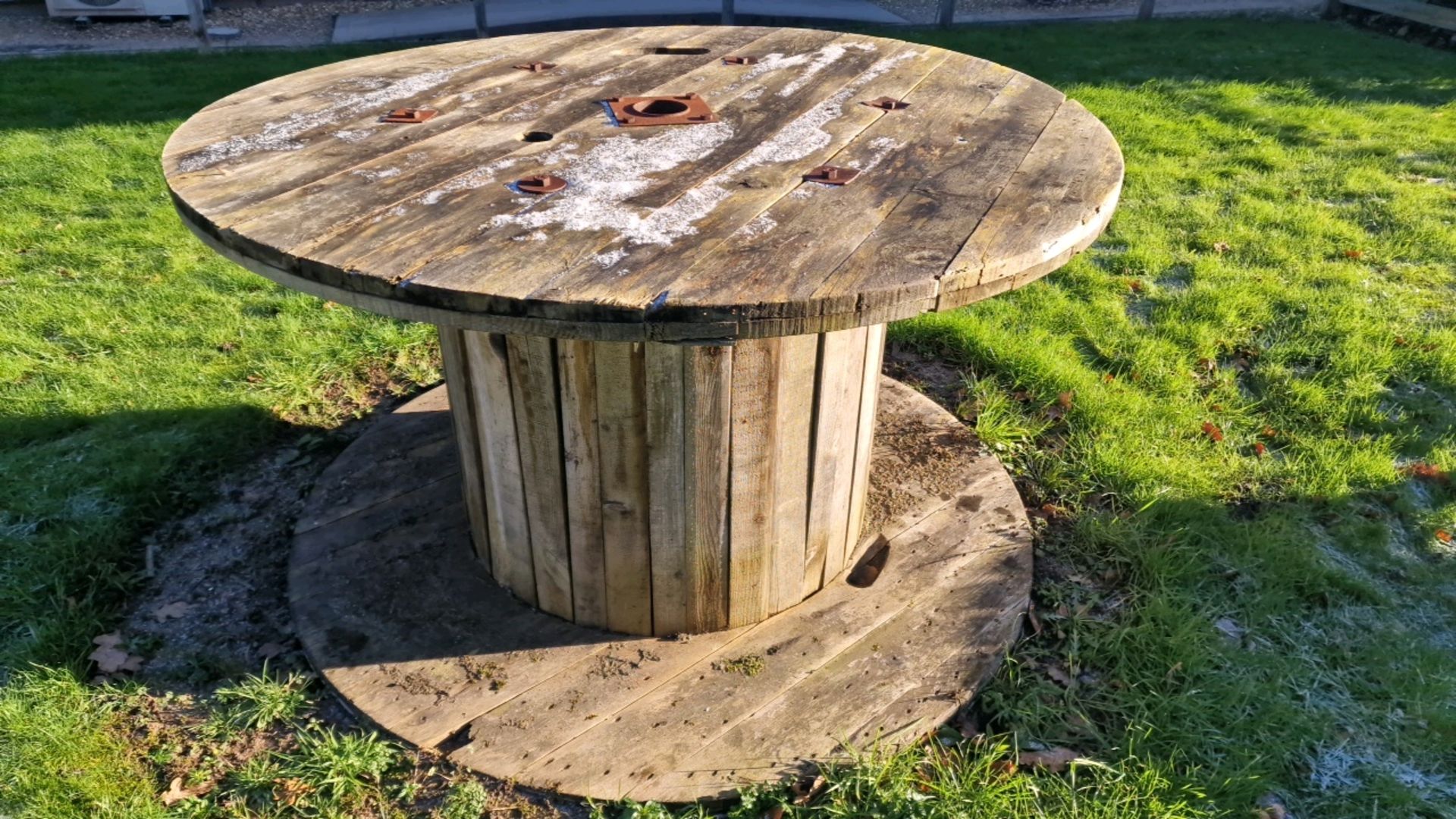 Wooden Cable Drum Table x3 - Image 3 of 6