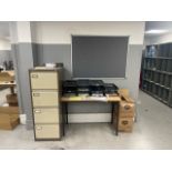 ref 397 - Office Items - Filing Cabinet, Felt Board & Table