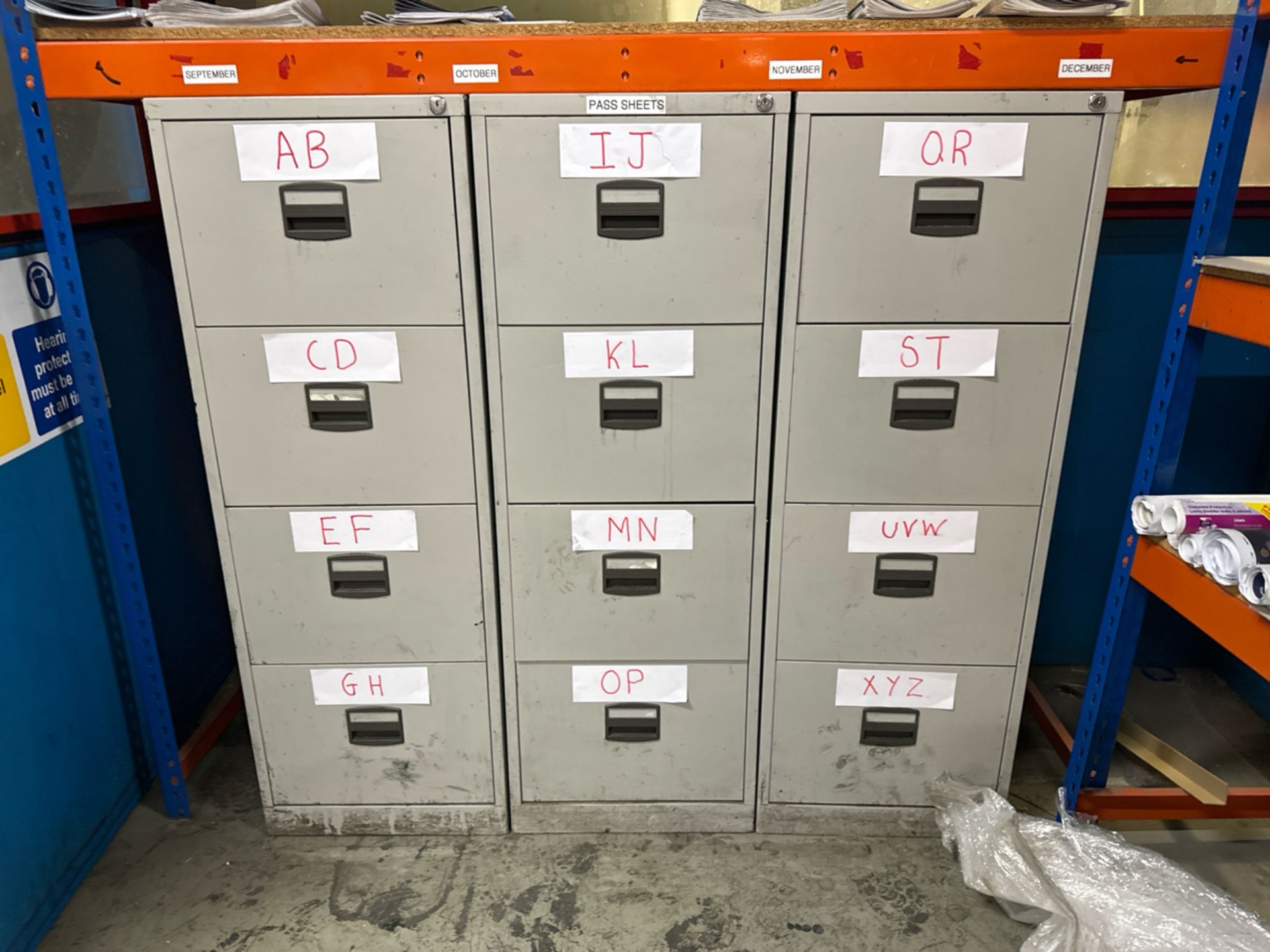 ref 610 - Metal Filing Cabinets x3