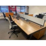 ref 201 - Bank Of 6x Desks With Privacy Dividers