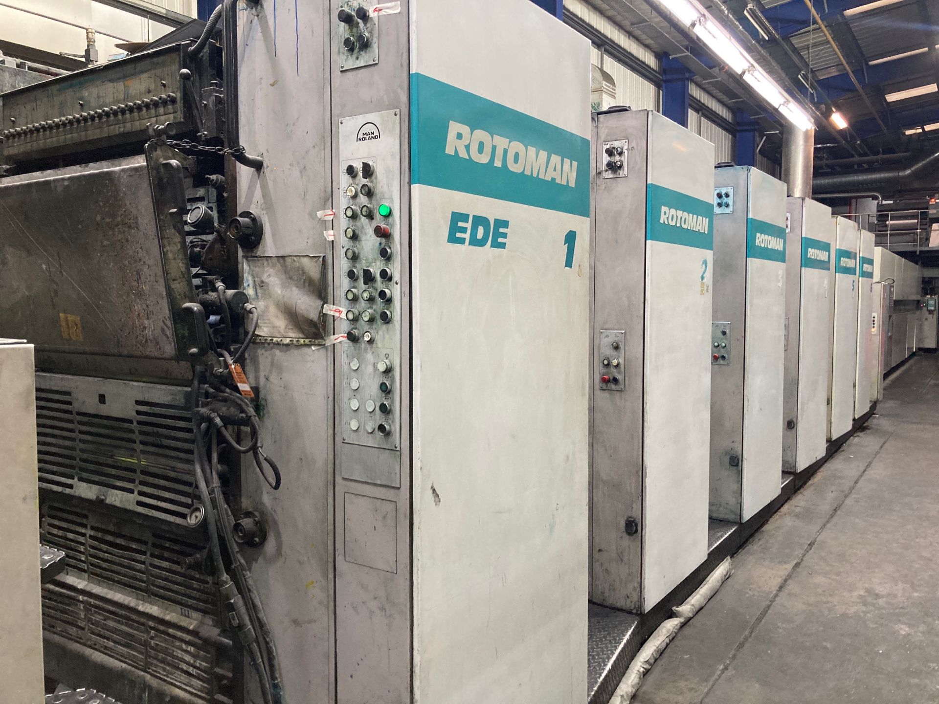 Man Roland Rotoman EDE 6 Station Offset Printing Press and Dryer