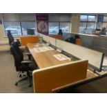 ref 203 - Bank Of 6x Desks With Privacy Dividers