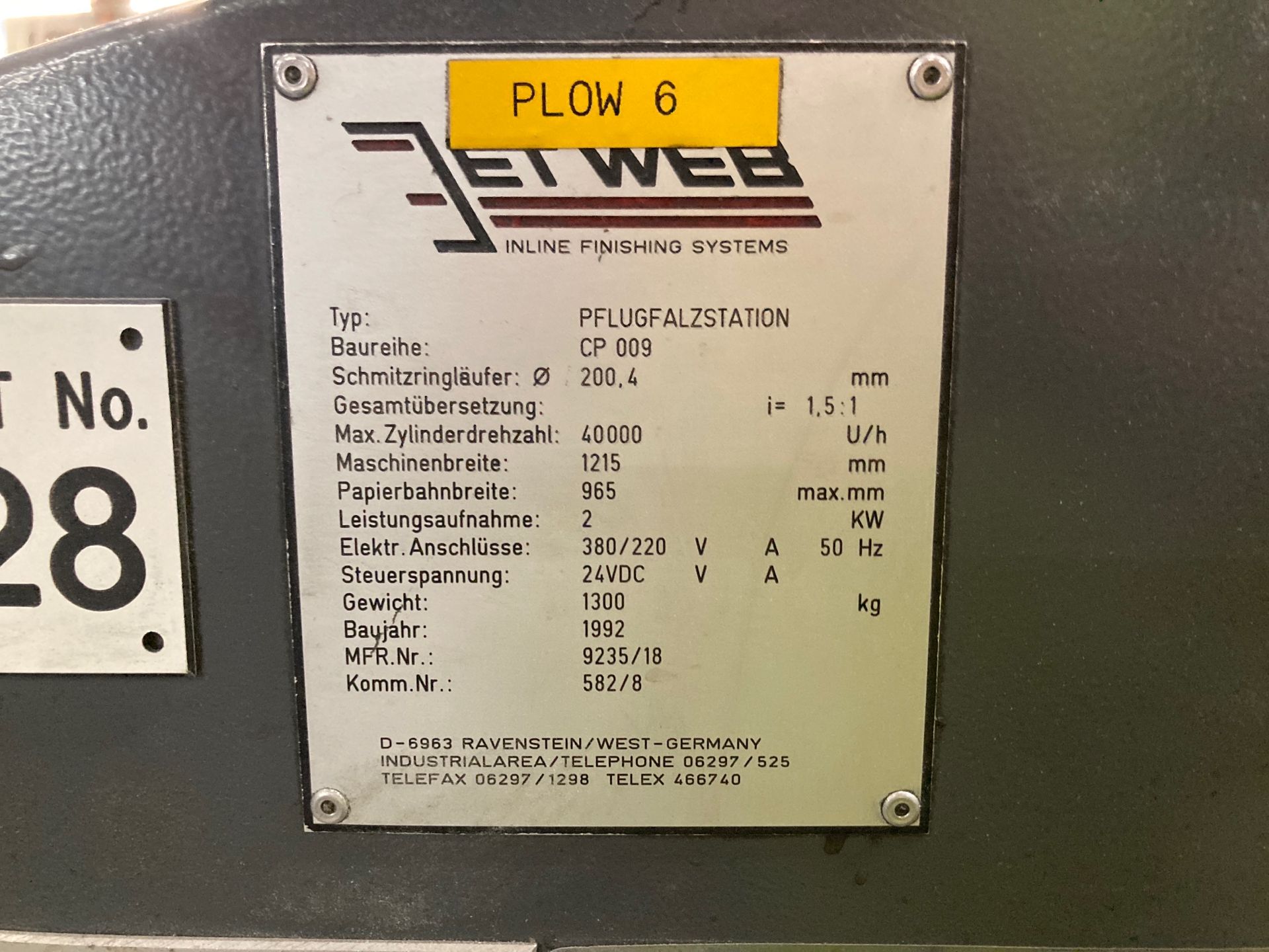 Jet Web Plow Machine - Image 5 of 5