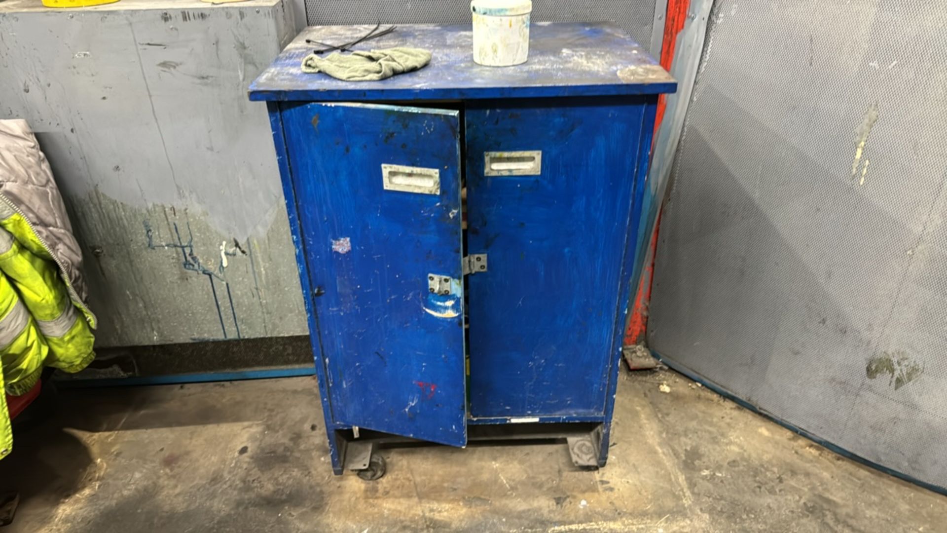 ref 605 - Blue Wooden Storage Cabinet - Image 2 of 4