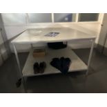 ref 355 - Large Square Metal Framed Table