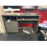 ref 252 - Grey Wood Office Desk With Drawers