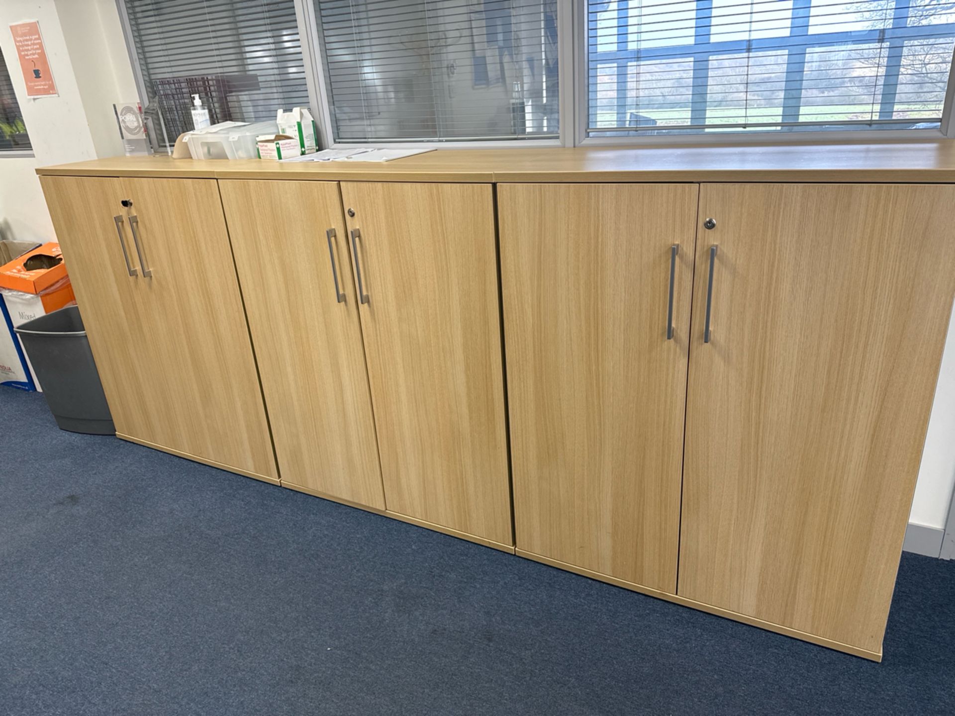 ref 94 - Pine Effect Office Cabinets x3