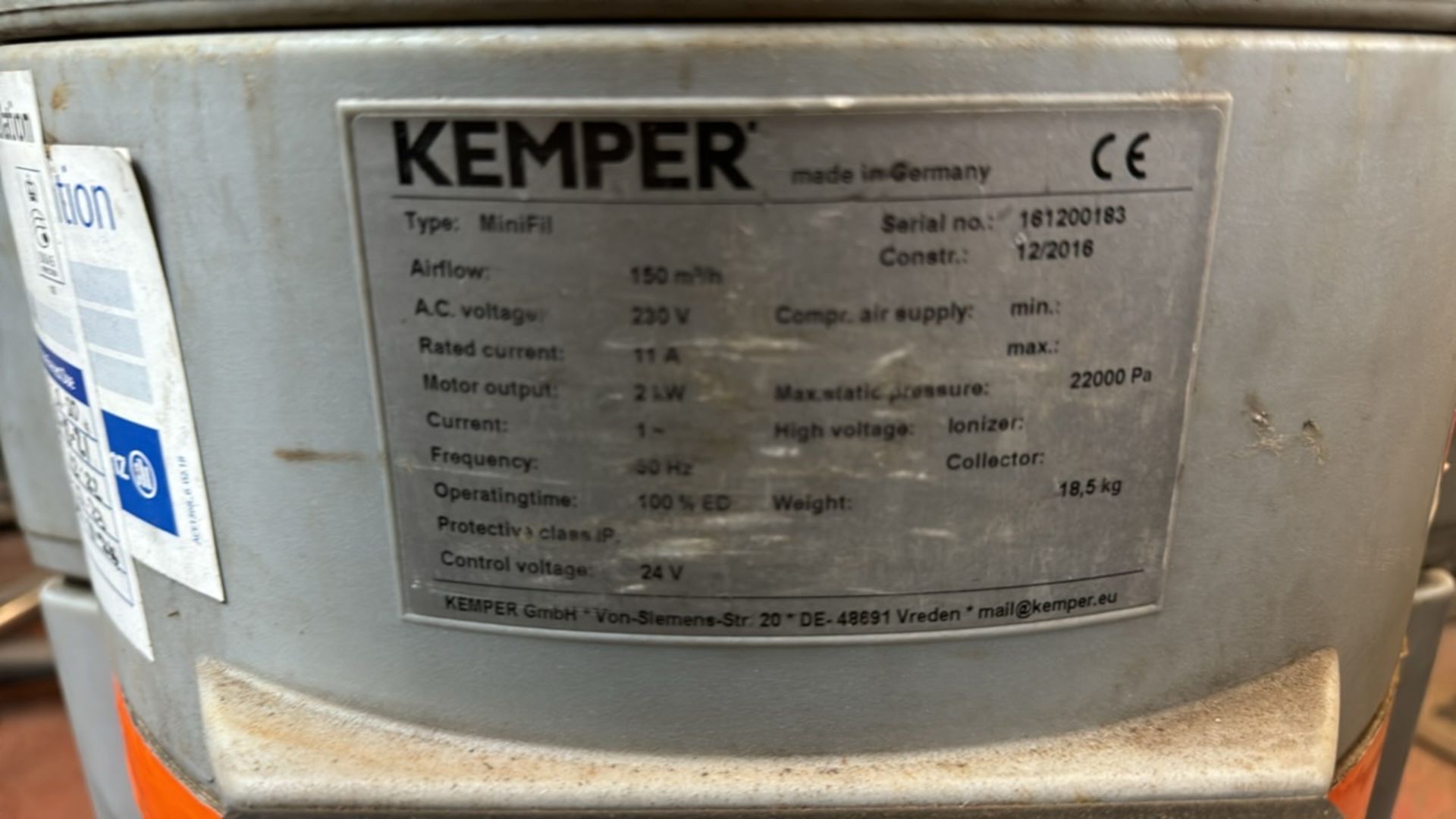 NO RESERVE - Kemper MiniFil Portable Fume Extractor - Image 3 of 5
