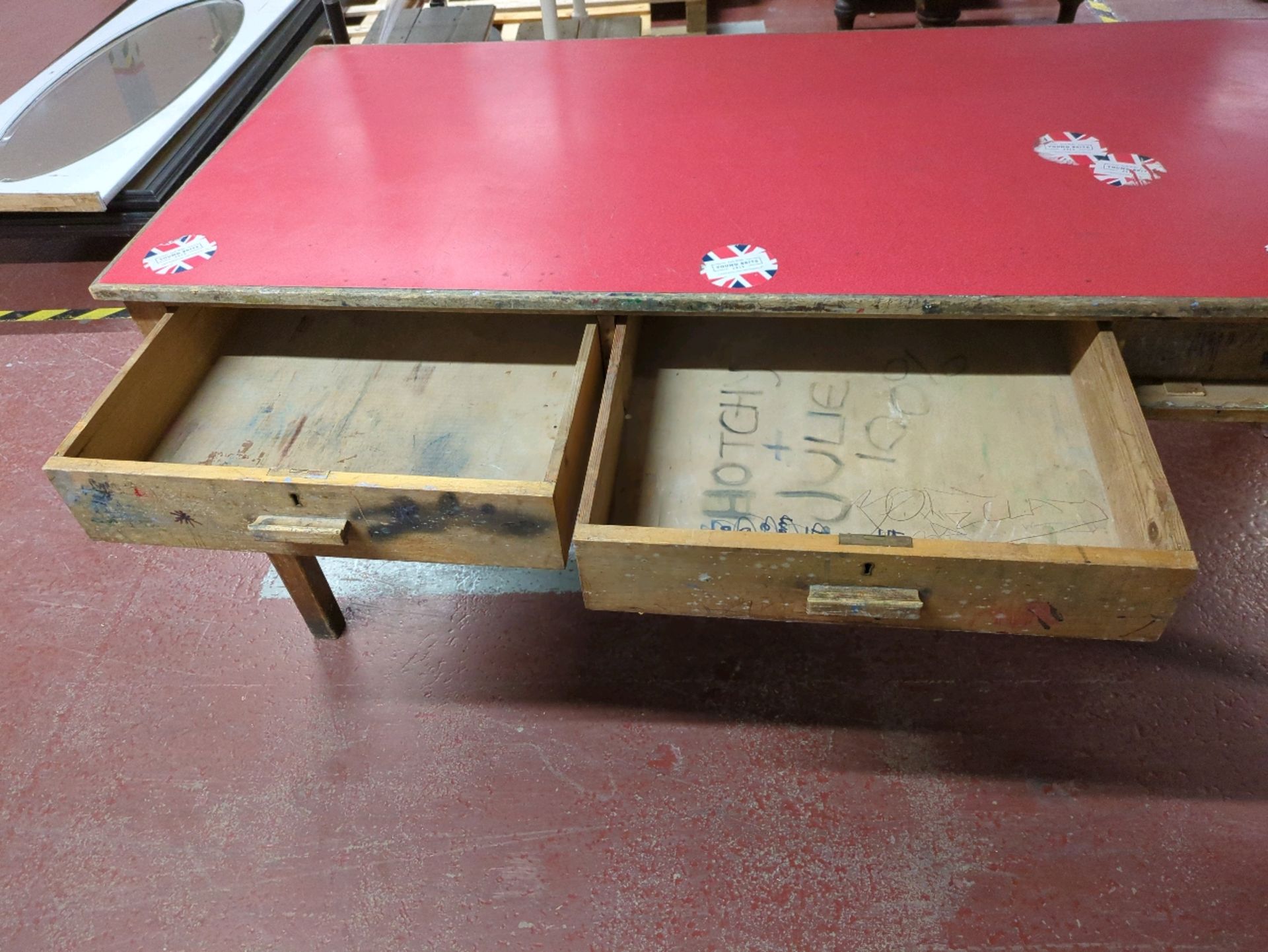 3 Drawer Wooden Display Table Jack Wills - Image 3 of 4