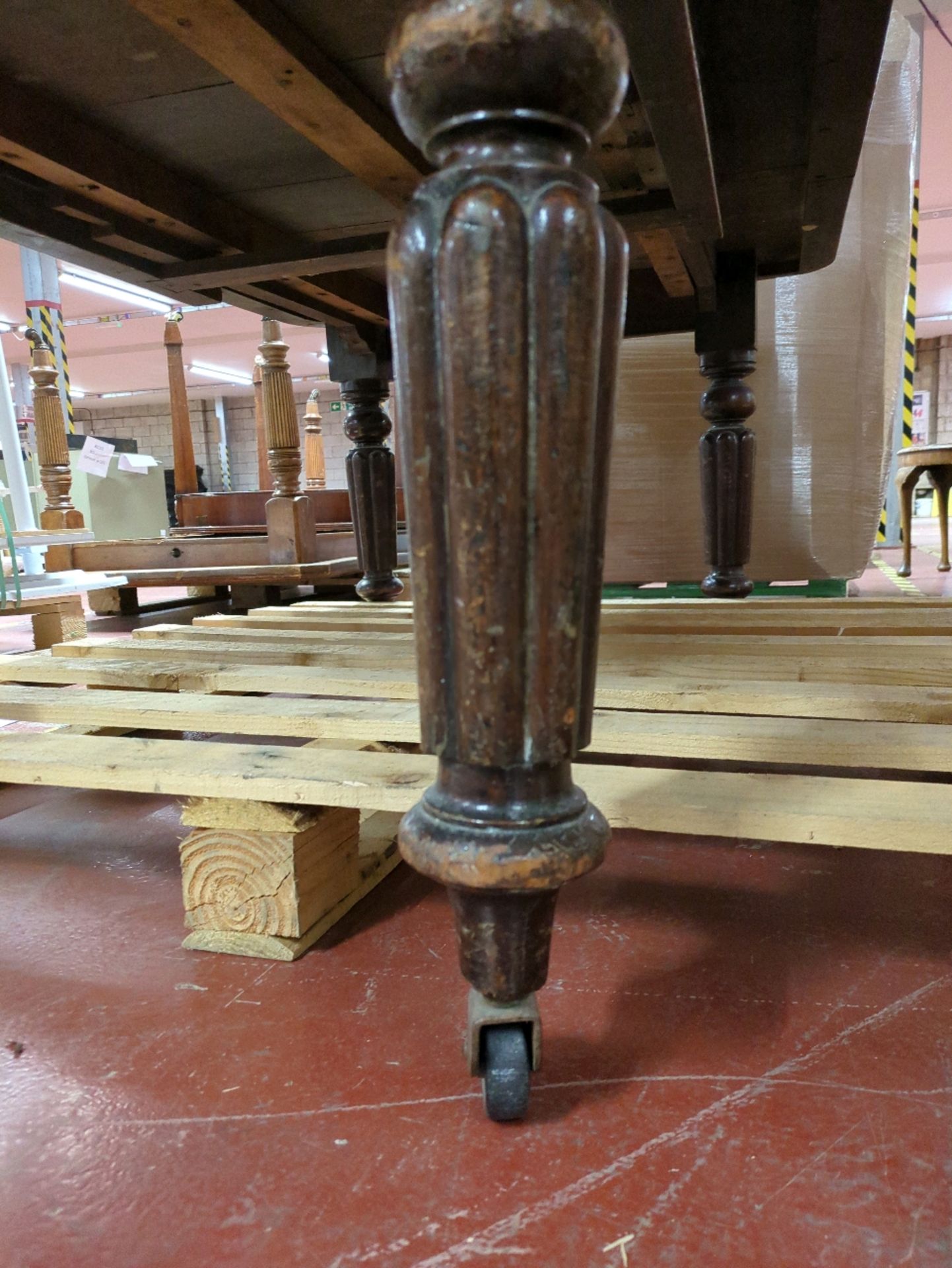 Wooden Table on Casters - Image 3 of 5