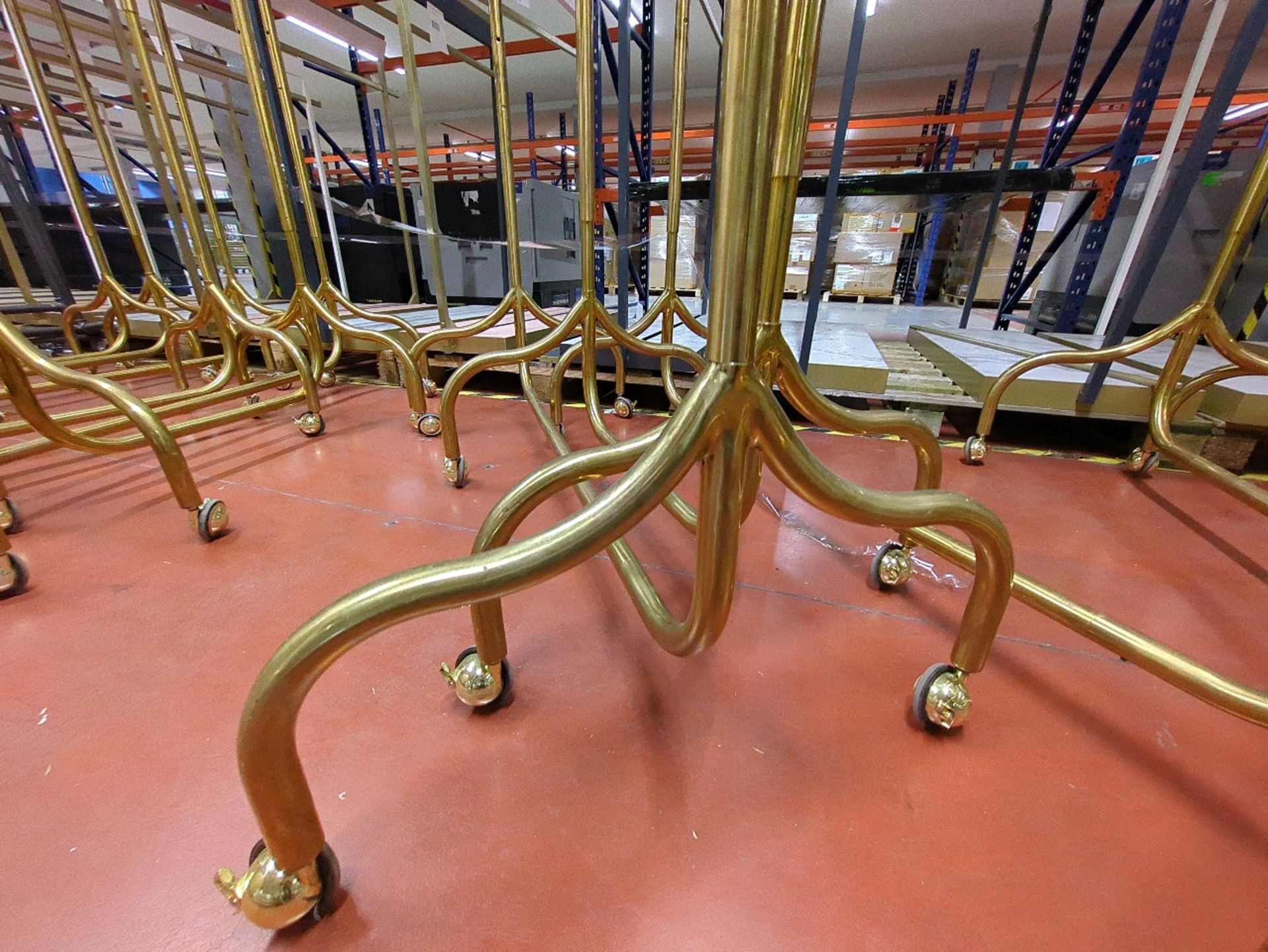 3 x Various Sized Brass Effect Clothes Rails - Image 3 of 4