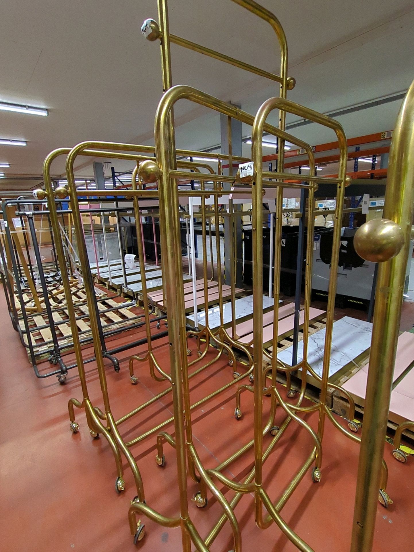3 x Various Sized Brass Effect Clothes Rails - Image 2 of 5