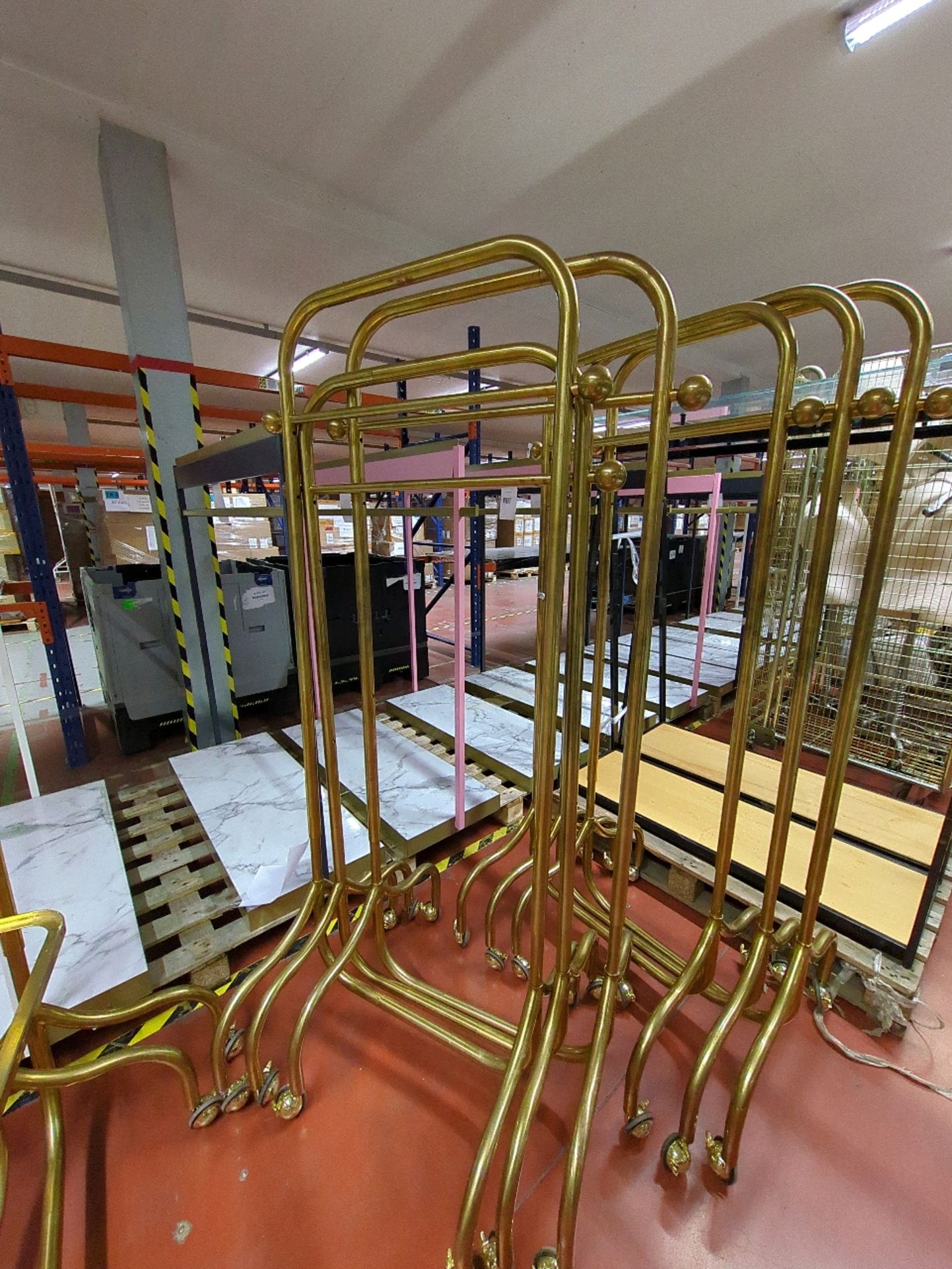 3 x Various Sized Brass Effect Clothes Rails - Image 2 of 4