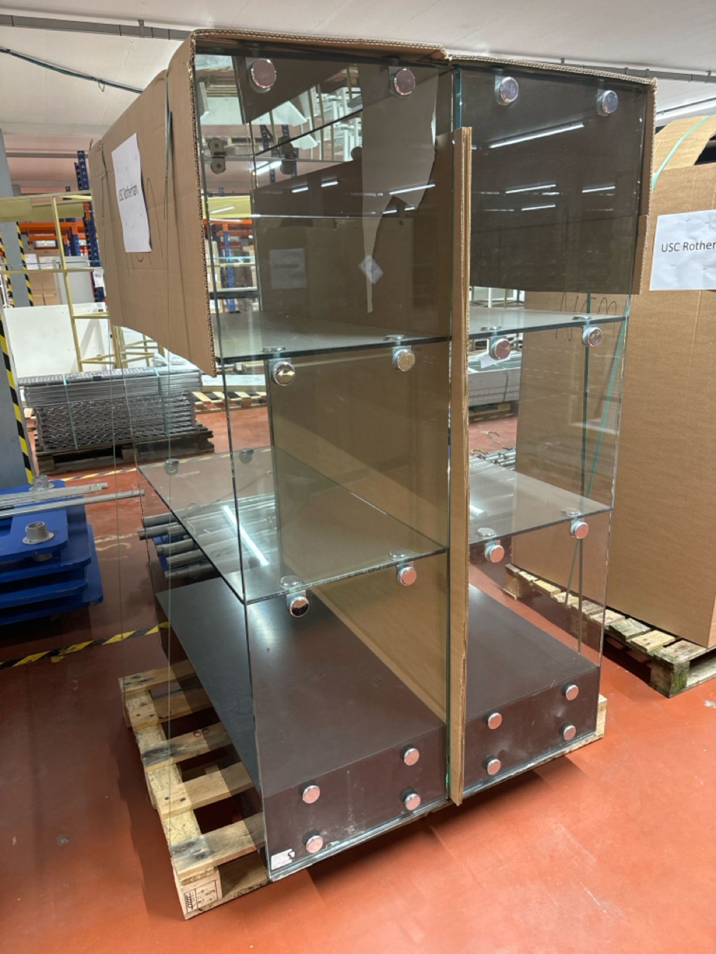 2 x Glass Display Shelving Units - Bild 2 aus 3