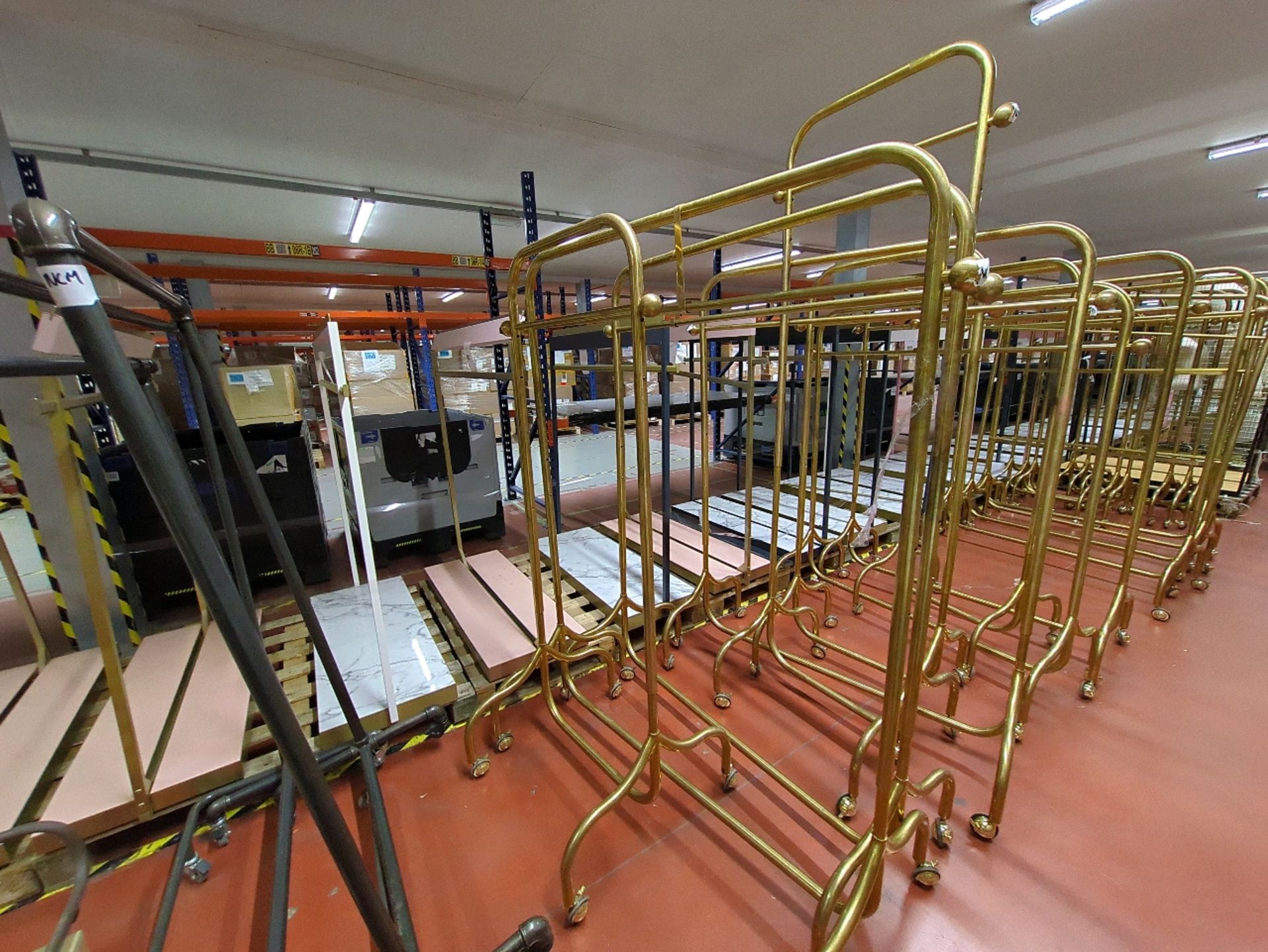 3 x Various Sized Brass Effect Clothes Rails