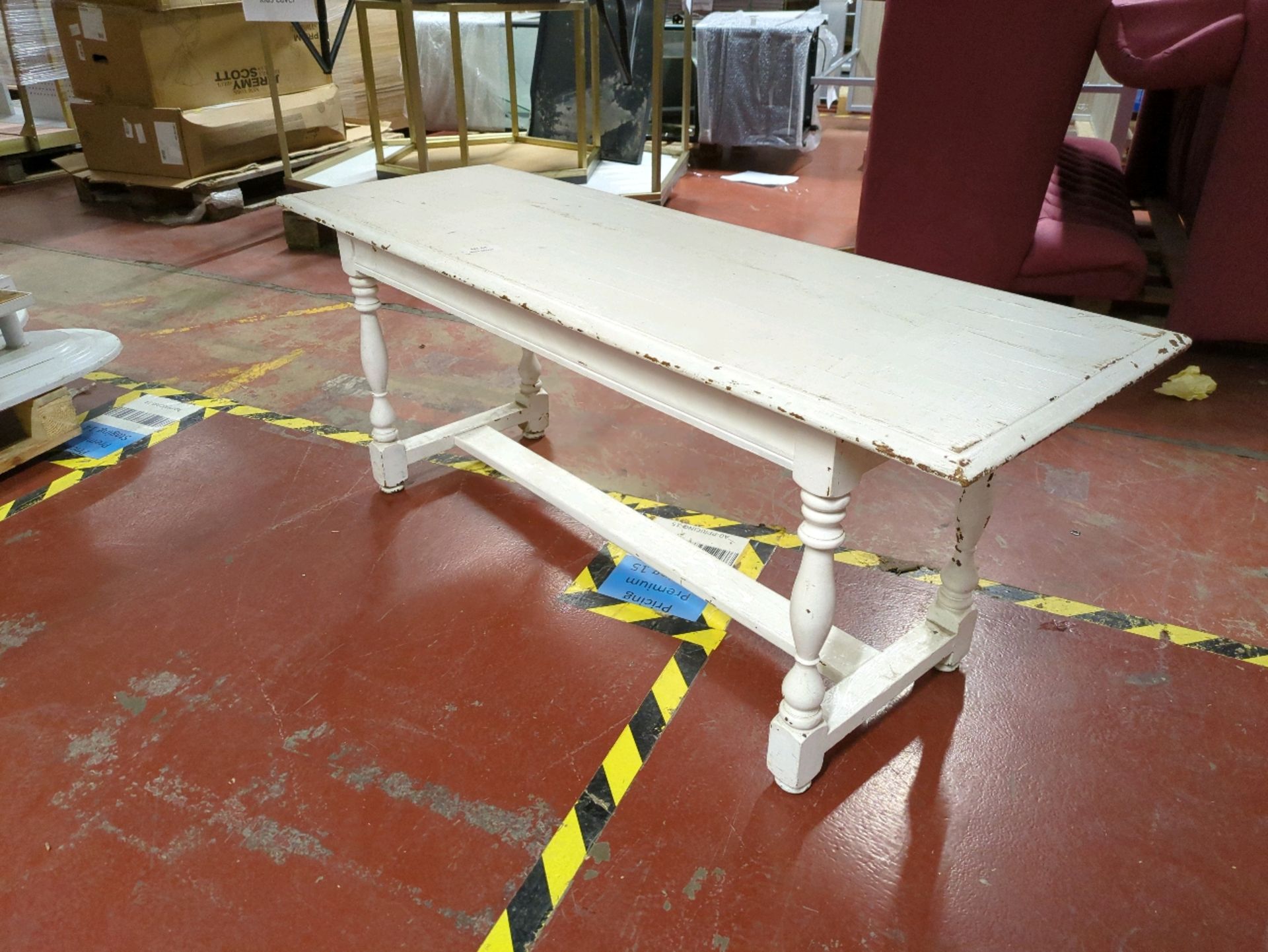 White Wooden Bench - Image 2 of 4