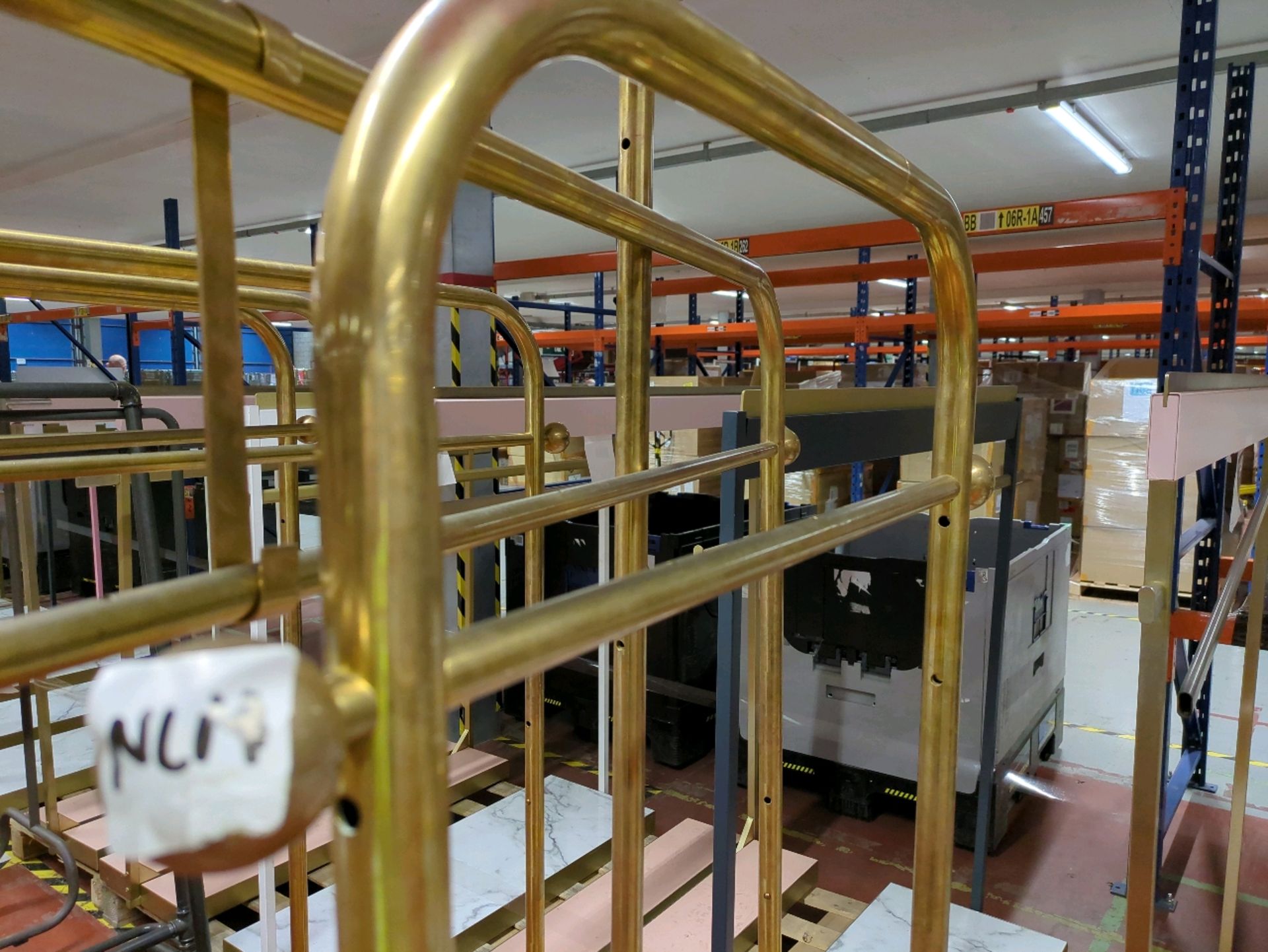 3 x Various Sized Brass Effect Clothes Rails - Image 3 of 5