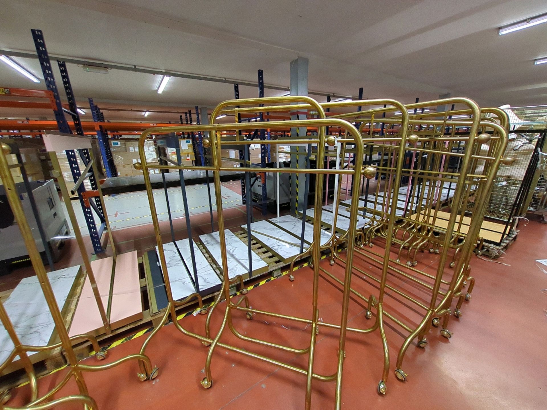 3 x Various Sized Brass Effect Clothes Rails