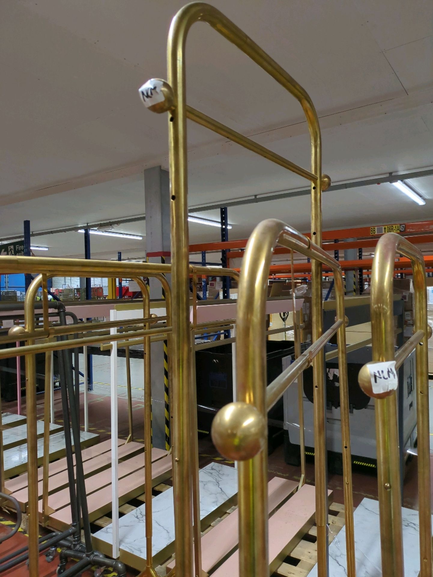 3 x Various Sized Brass Effect Clothes Rails - Image 4 of 5