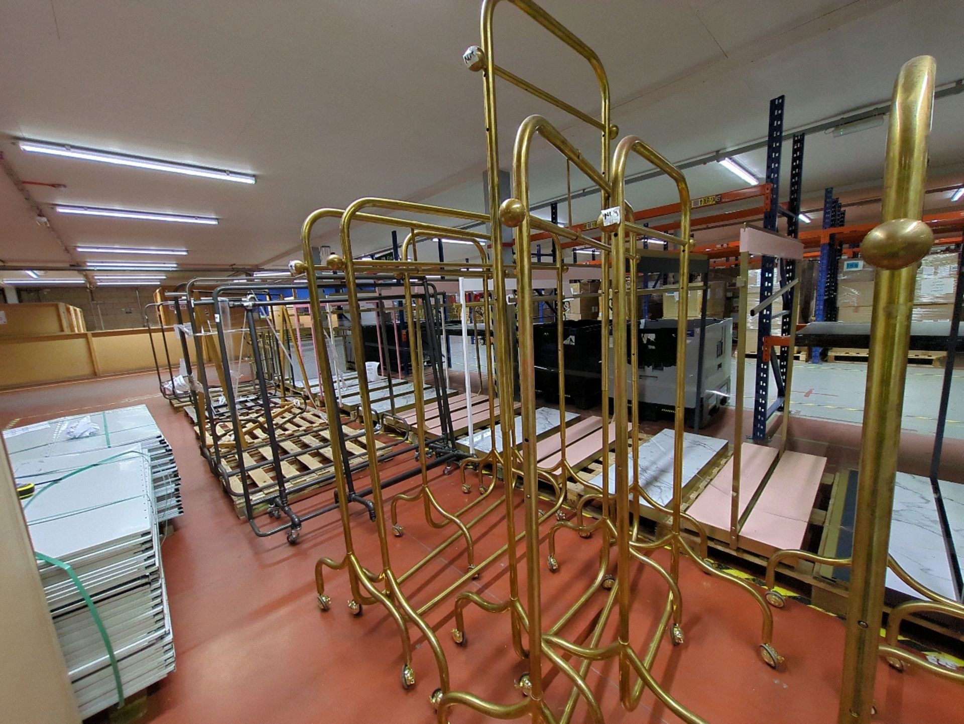 3 x Various Sized Brass Effect Clothes Rails