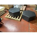 2 x Faux Leather Stools/Seats